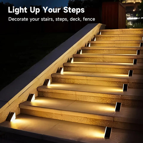 Upgrade Your Backyard With Solar Powered Deck Lights Eight Pack Led Step And Fence Lights For Patio Pool Garden Stairs