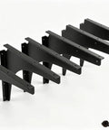 Beefy 1000-Pound Heavy Duty Shelf Brackets Set In Industrial Steel, Black, shown with screws and wall anchors, size 12.5x10 inch.