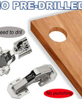 8 Piece Soft Close Cabinet Hinges Surface Mount Kitchen Cupboard Door Hardware Includes Mounting Screws for easy installation on wooden surface.