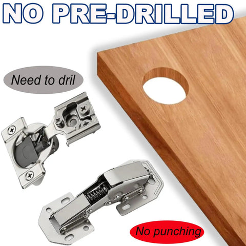8 Piece Soft Close Cabinet Hinges Surface Mount Kitchen Cupboard Door Hardware Includes Mounting Screws for easy installation on wooden surface.
