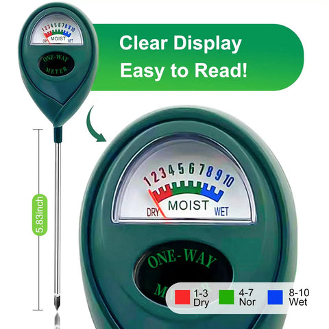 Pack Of 4 Green Soil Moisture Meters For Plants, Soil Tester And Hygrometer For Garden, Farm And Lawn, Battery Free