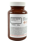 Bottle of Iron (III) Chloride Hexahydrate Reagent Grade 100g for Lab Use with labeling details, ideal for research projects.