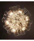 Luxury Creative Crystal LED Chandelier Glass Pendant Light Fixture For Dining Living Room Spaces Turning Heads As A Total Showstopper With Stunning Illumination That Gives Serious Wow Factor For Any Home Makeover Goals Today - top view showcasing crystal details and warm lighting.