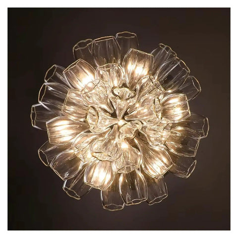 Luxury Creative Crystal LED Chandelier Glass Pendant Light Fixture For Dining Living Room Spaces Turning Heads As A Total Showstopper With Stunning Illumination That Gives Serious Wow Factor For Any Home Makeover Goals Today - top view showcasing crystal details and warm lighting.