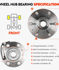 Diagram of 4WD Front Wheel Hub Bearing Assembly With ABS For Chevy Silverado Tahoe Suburban Express 1500 SUVs And Trucks