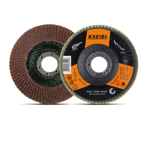 Two Four And One Half Inch Aluminum Oxide Flap Disc Set Type 27 60 Grit For Auto Body Sanding And Grinding 10 Pack