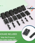12 Pack Wide Rail Pressure Switch Cable Guides Clips For M System Black Premium Aluminum Alloy