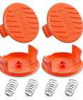 Universal Replacement Spool Cap 4 Pack RC100P For Weed Eater And String Trimmer Parts, Compatible With Black And Decker, Pro Grade Cap Covers