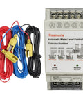 Your Go To Automatic Water Level Controller With 6.5ft Stainless Detector And 110V Pump Float Switch Relay Four Modes For Water Supply Drain Low Water Stop And Joint Use 10A Load Capacity NC01 with red, blue, and black sensors
