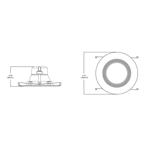 Dimensions of Six Pack LED Recessed Light Retrofit Kit For 5 Inch Or 6 Inch Fixtures, 3000K Warm White, 600 Lumens, Wet Location, Dimmable