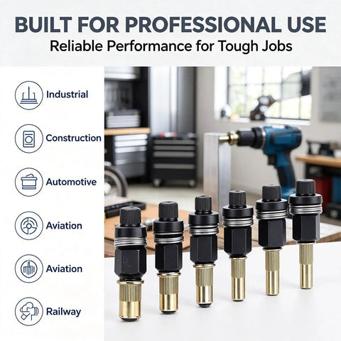 Rivet Nut Tool Kit 66 Piece Set For M3 To M10 Carbon Steel Rivnut Kit With Mandrel Set showing mandrels for metal fastening