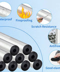 1 Inch Inner Diameter Foam Pipe Insulation Kit With Self Adhesive Heat Tape 20 Piece Water Pipe Wraps And Aluminum Foil Covers