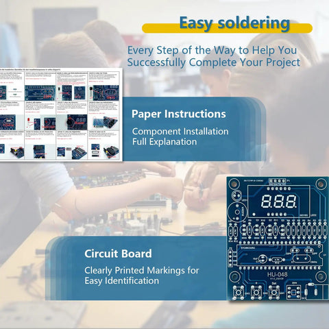 Ultrasonic Distance Measuring Soldering Practice Kit With Adjustable Alarm, Beginner Friendly DIY Soldering Project Set