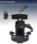 All Metal Telescope Mount With 0 To 90 Degree Fine Tilt, Aluminum Alloy Latitude Adjustment Seat with 3/8 Inch Threaded Interface