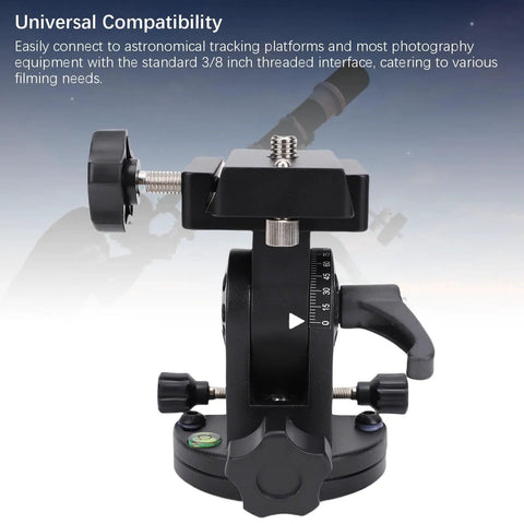 Go-To Adjustable Latitude Base Mount For Telescopes With Three Eighth Inch Threaded Interface and angle adjustment knobs