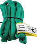 Kickass Heavy Duty Endless Round Polyester Rigging Sling Six Foot Green Double Ply Cover Built Tough For Industrial Lifting Rigging And Heavy Material Handling Rated To Five Thousand Three Lbs Vertical coiled with label