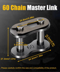 Shop Quality Industrial Number 60 Roller Chain Connecting Links With Master Connector Hardware Built Like A Tank Carbon Steel for Bikes.