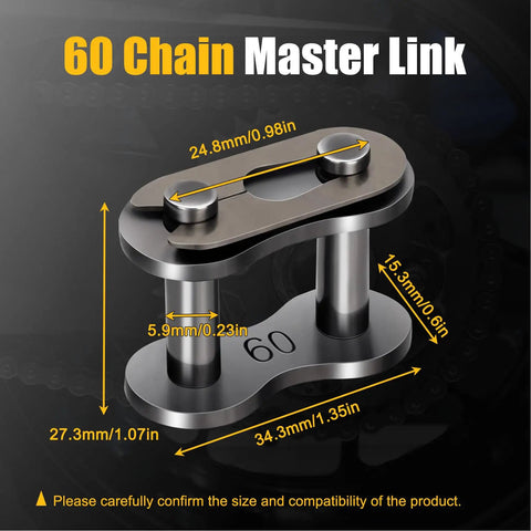 Shop Quality Industrial Number 60 Roller Chain Connecting Links With Master Connector Hardware Built Like A Tank Carbon Steel for Bikes.