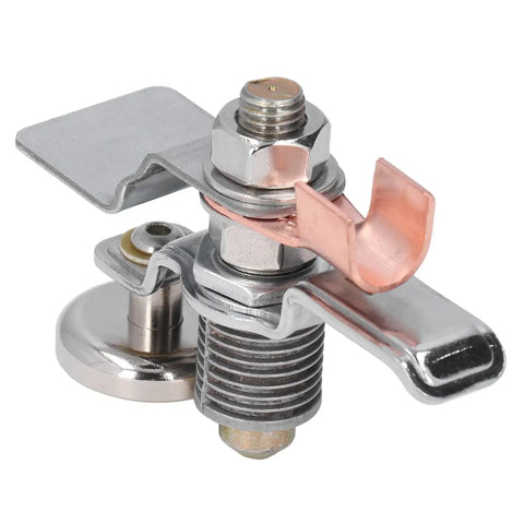 Super Strong Magnetic Ground Clamp For Welding 300A Arc Plate Iron Brass Build, detailed view of brass arc plate and metal components.