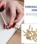 Copper Barrel Hinges For Jewelry Boxes 20 Piece Golden Color Hidden Invisible Hinges installation