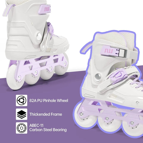 Pro Grade Inline Skates For Adults And Teens, High Performance Racing Skates With ABEC 11 Bearings, Purple Unibody Shell