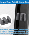 8 Pack Framed Sliding Shower Door Bumpers, Clear Motion Buffer Pads For 10mm Thick Glass Doors, Anti Collision Stoppers For Bathroom Enclosure Tracks, Easy Install gray rubber bumper on shower door frame