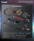 Set contents of Motorcycle Power Relay Kit DC 12V 20A Waterproof 4 Way Fuse Block ACC Splitter With Quick Connect Stripped Wires
