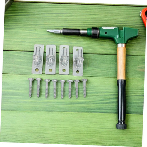 Four Pack Wall Mount Fence Gate Hinges Built Hell Sturdy For Dead Quiet Swings And Dang Easy Setup With Solid Half Inch Pins, tools and screws set.