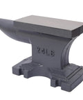 24 lb heavy duty cast iron anvil with single horn and stable base for blacksmiths, pro grade tool for bending shaping twisting forging
