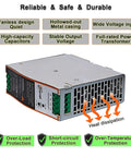 Heavy Duty 75W 12V DIN Rail Mount Power Supply Dishes Out A Smooth 6.25A Output With Silent Fanless Tech And Universal AC Input detailed view.