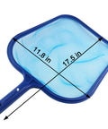 Heavy Duty Pool Skimmer Net For Leaves And Debris Fine Mesh Frame Net Pro Grade Pool Leaf Rake For Quick Cleanups 17.5 By 11.8 Inch blue net