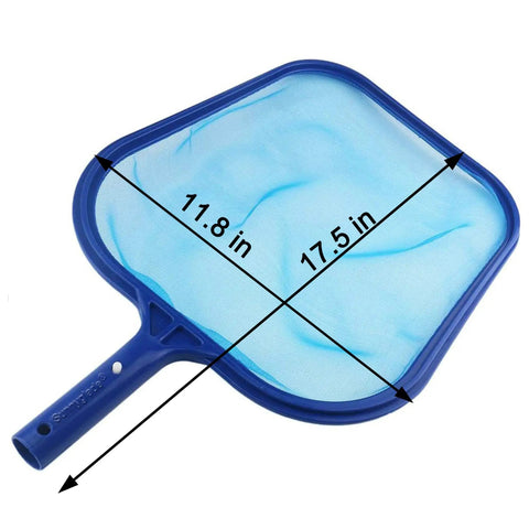 Heavy Duty Pool Skimmer Net For Leaves And Debris Fine Mesh Frame Net Pro Grade Pool Leaf Rake For Quick Cleanups 17.5 By 11.8 Inch blue net