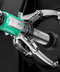 Close-up of Heavy Duty Two Or Three Jaw Interchangeable Bearing Puller Kit Forged Alloy Steel Gear Gripper tool in action.