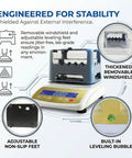 Pro Grade Gold Purity Tester Kit with thickened windshield and adjustable feet for stability, precise to 0.001g.
