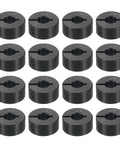 Sixteen Pack Split Shaft Collar Set One Piece Clamp With One Quarter Inch Bore Eleven Sixteenth Inch OD Five Sixteenth Inch Thick Black Oxide Steel Set Screw Lock Heavy Duty Machine Shaft Hardware shown in grid layout.