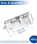 Four Pack Self Closing Spring Hinges For Cabinets And Doors 2 Inch Length Stainless Steel Heavy Duty Spring Loaded Hardware diagram