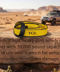 3 Inch Wide 8 Foot Tree Saver Strap With Loops Heavy Duty Winch And Recovery Tow Strap 30000 Lbs MBS on desert rock