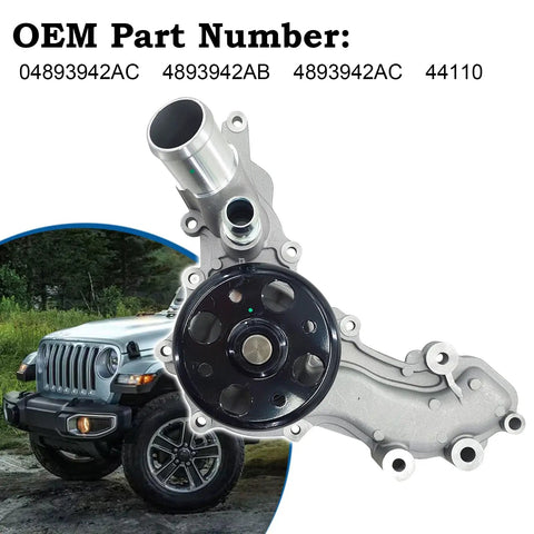 Heavy Duty Engine Water Pump With Precision Seal Gasket Replacement For 2020 2023 Jeep Wrangler Jl Jlu close-up view.