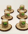 Wood Slices 30 Pcs Predrilled Round Discs 3.5-4 Inches Unfinished Rustic Craft Kit With Bark under decorative candle holders