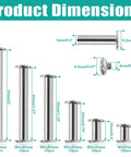 Sixty Piece Assorted Chicago Screw Kit With Phillips Head Nail Rivets In Six M5 Sizes Built Like A Tank No Sweat Binding Hardware Great For Leather Craft Home Fixes Ready To Roll All Weekend product dimension chart showing six M5 sizes.