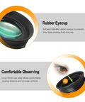 Close-up of rubber eyecup and 22mm eye relief of 2 Inch 30mm Eyepiece With 80 Degree Ultra Wide Field Of View For Telescopes.