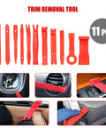 11-piece trim removal tool set for car interior repairs, part of the 26 Piece Car Tool Kit With Long Reach J Hook Magnetic Pickup Tool Light And Air Wedge For Interior Trim Removal And Minor Car Repairs At Home Ideal For Diy Auto Maintenance And Small Dents