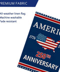 250th Anniversary USA Garden Flag For Outside With Map Design 1776-2026 Patriotic Yard Flag featuring American map design