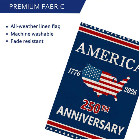 250th Anniversary USA Garden Flag For Outside With Map Design 1776-2026 Patriotic Yard Flag featuring American map design