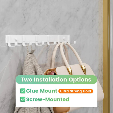 Heavy Duty Wall Mounted Coat Rack Set 3 Pack With Six Sturdy Hooks For Entryway Bedroom Or Closet Built To Last Wall Hanger