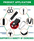 Heavy Duty Lightweight Aluminum Cable Pulleys With Hanging Strap Kit Red 2 Pack for a variety of exercises including yoga and boxing.