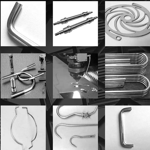 Assorted shapes of stainless steel rods including bent and straight forms, ideal for projects, featuring 304 stainless steel rod applications.