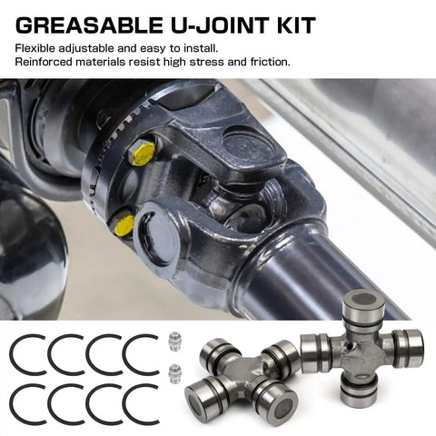 Close-up of Beefed Up Front Axle Seal and Greaseable U Joint Kit for Ford F 250 F 350 Super Duty 2005 to 2014 with O Rings and Seals