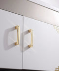 Gold Crystal Cabinet Pulls For Kitchen And Bathroom, 3.8 Inch Hole Centers, Zinc Alloy With Czech Crystals installed on cabinet doors