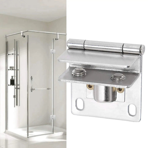 Rock Solid Heavy Duty Stainless Steel Glass Door Hinge With Non Slip Gasket And Anti Scratch Pads Secure Cabinet Clamp Kit For Swinging Panels Pantry Shelving And Kitchen Cupboards in modern shower setting.